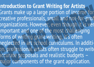 Workshop GET THE MONEY: Introduction to Grant Writing for Artists by Jasmine Reimer
